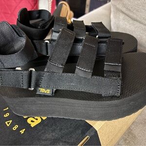 Teva Black Platform Sandals